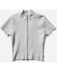 Nike - Women S Air Jordan Full-zip Knit Top Sail - Lyst
