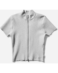 Nike - Women S Air Jordan Full-zip Knit Top Sail - Lyst