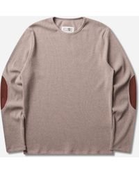 MM6 by Maison Margiela - Elbow Patch Sweater Taupe - Lyst