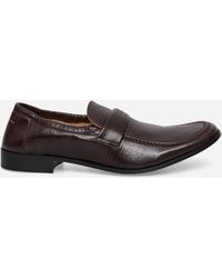 MM6 by Maison Margiela - Men S Swing-toe Leather Loafers Brown - Lyst