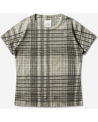 ROA - Women S Taba Printed Check Baby T-shirt Sage - Lyst