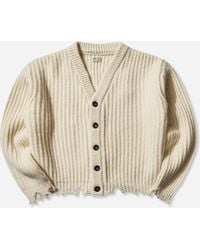 Guess - Women S Frayed Cardigan Warm Milk - Lyst