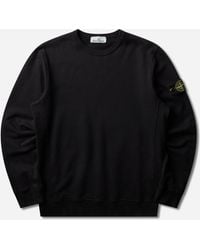 Stone Island - Organic Cotton Fleece Crewneck Sweatshirt - Lyst
