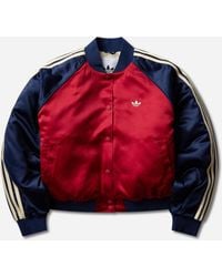 adidas - S Satin Sst Bomber Jacket Team Victory Night Warm Vanilla - Lyst