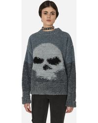 ERL - Glitter Skull Intarsia Sweater Silver - Lyst
