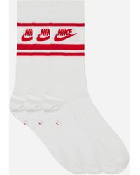 Nike - Everyday Essential Crew Socks White / Red - Lyst