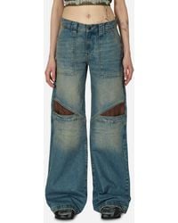 Guess USA - Low Rise Wide Leg Denim Pants Used Wash - Lyst