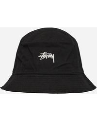 Stussy Cotton Bucket Hat in Black for Men | Lyst