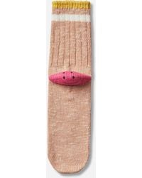 Kapital - 60 Yarns Ivy Rainbowy Happy Heel-hold Socks Orange / Pink - Lyst