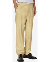 Bode - Dennis Stripe Trousers Cream - Lyst