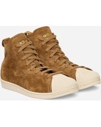 adidas - Wales Bonner Superstar High Sneakers Brown / Wonder White - Lyst