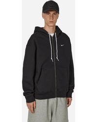 Nike - Solo Swoosh Full-zip Hooded Sweatshirt Black - Lyst