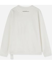 Oamc Peacemaker - Men S Bird Loose Fit Crewneck Sweatshirt Snow - Lyst
