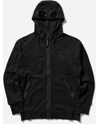 C.P. Company - S Diagonal Raised Fleece Goggle Zipped Hoodie - Lyst