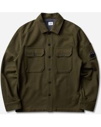 C.P. Company - Men S Felted Wool Overshirt Ivy - Lyst