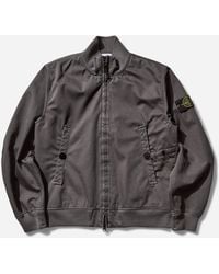 Stone Island - Men S Raso Gommato 3l Bomber Jacket Charcoal - Lyst