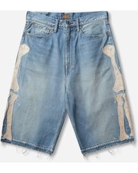 Kapital - Men S 14oz Denim 5p Shorts (bone) Washed Indigo - Lyst