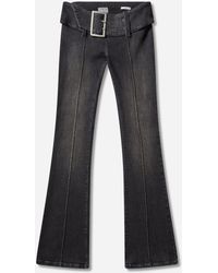 Guess - Women S Belted Bootcut Pants Sanded Wash - Lyst