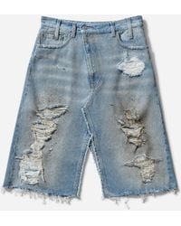 MM6 by Maison Margiela - S Distressed Denim Skirt - Lyst