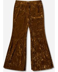 Guess - Women S Velour Flare Pants Liqueur - Lyst