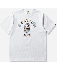 A Bathing Ape - Men S Art Camo College T-shirt - Lyst