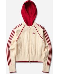 adidas - Women S Sst Track Top Warm Vanilla / Team Victory Red - Lyst