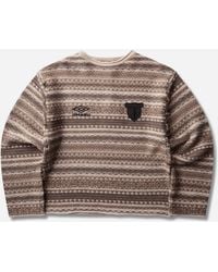 Umbro - Fair Isle Crest Crewneck Sweater Greige - Lyst