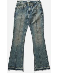 Guess - Women S Flare Denim Pants Used Indigo Tint - Lyst
