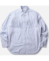 Kapital - Men S Cotton Stripe Fringed Husky Western Shirt Big Border - Lyst