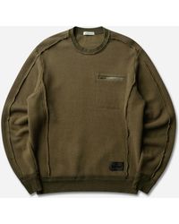 Undercover - S Raw-Cut Pocket Crewneck Sweatshirt Khaki - Lyst