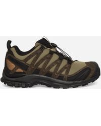 Salomon - Xa Pro 3d Distressed Leather Sneakers Dark Earth / Black / Deep Lichen Green - Lyst