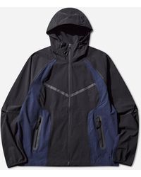 Nike - Men S Tech Dri-fit Color-block Windrunner Loose Jacket Black / Obsidian - Lyst