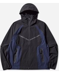 Nike - Men S Tech Dri-fit Color-block Windrunner Loose Jacket Black / Obsidian - Lyst