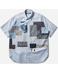 Junya Watanabe - Men S Patchwork Shortsleeve Shirt / Sax Blue - Lyst