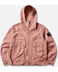 Stone Island - Men S Light Compact Touch Poly-tc Hooded Jacket Oleander - Lyst