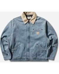 Carhartt - Men S Og Detroit Jacket Blue / Dusty H Brown (burst Washed) - Lyst