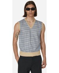 Our Legacy - Static Stripes Knitted Vest Blue - Lyst