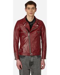 Undercover - Leather Rider Jacket Bordeaux - Lyst