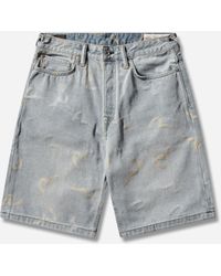 Evisu - Men S All-over Seagull Jacquard Denim Shorts Indigo - Lyst