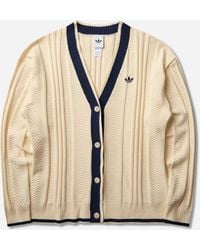 adidas - S Cable Knit Cardigan Warm Vanilla - Lyst