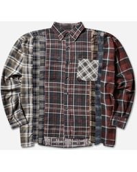 Needles - Men S 7 Cuts Wide Flannel Shirt - Lyst