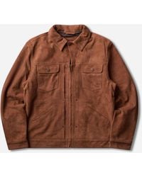 Wrangler - S Bell Regular Suede 11Mjz Jacket Cherry Mahogany - Lyst