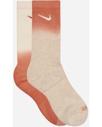 Nike - Everyday Plus Cushioned Crew Socks Red / Cream - Lyst