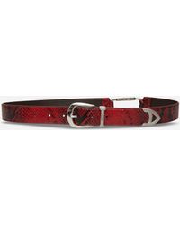 Aries - Snake Print Leather Mazzo Belt - Lyst