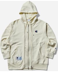 Undercover - Men S Champion Reverse Weave Double Zip Hoodie Ivory - Lyst