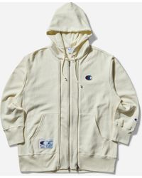 Undercover - Men S Champion Reverse Weave Double Zip Hoodie Ivory - Lyst