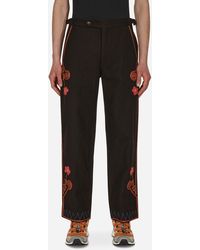 Bode - Rancher Embroidered Trousers Brown - Lyst