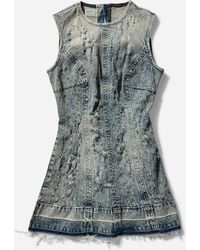 Guess - Distressed Mini Dress Flight Sanded Wash - Lyst