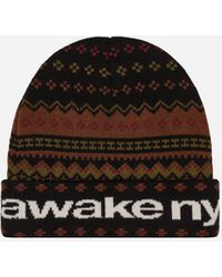 AWAKE NY - Intarsia Knit Beanie - Lyst