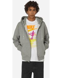 Nike - Solo Swoosh Full-zip Hooded Sweatshirt Dark Grey Heather - Lyst